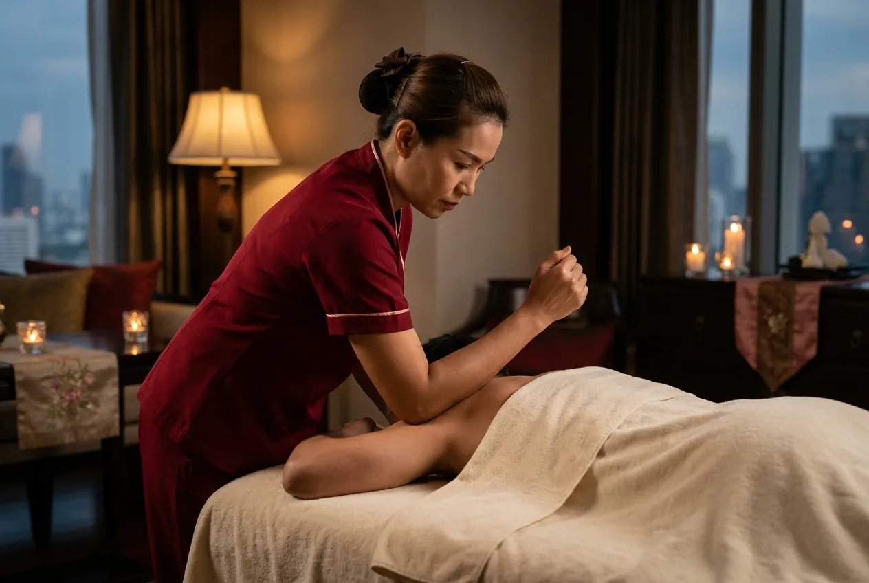 Therapist working on the shoulder with firm forearm pressure